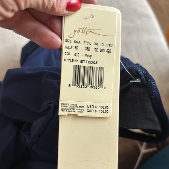 Profile by Gottex Women's Standard Tutti Frutti D-Cup Swimdress Navy Size 8D - Picture 5 of 8